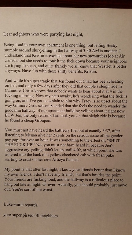Open letter garbage neighbor