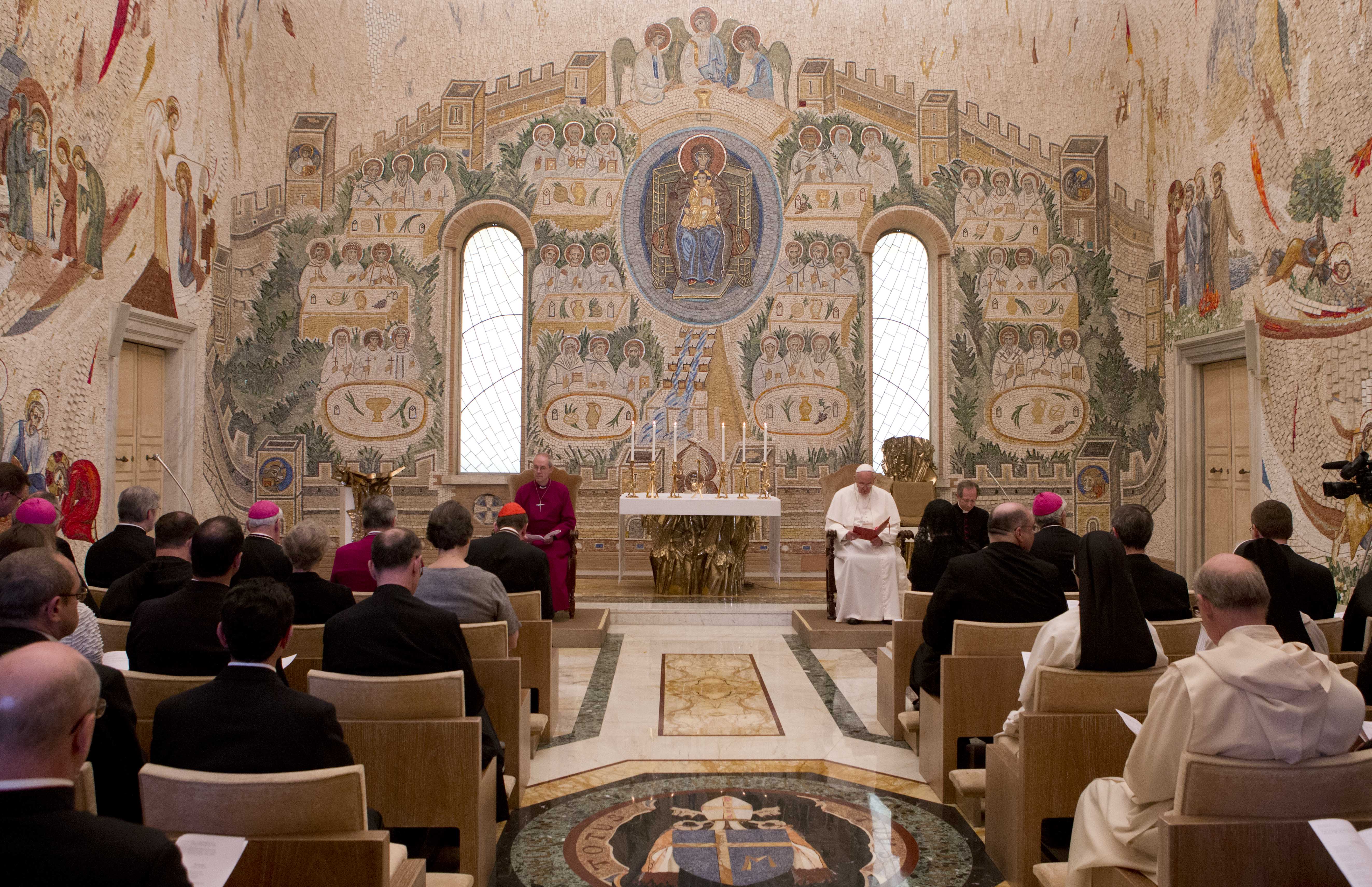 Pope Francis at a chapel at the Vatican