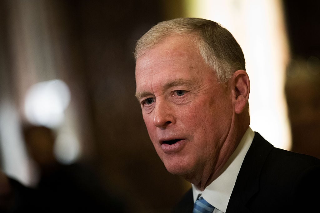 Former Vice President Dan Quayle speaks briefly to reporters at Trump Tower