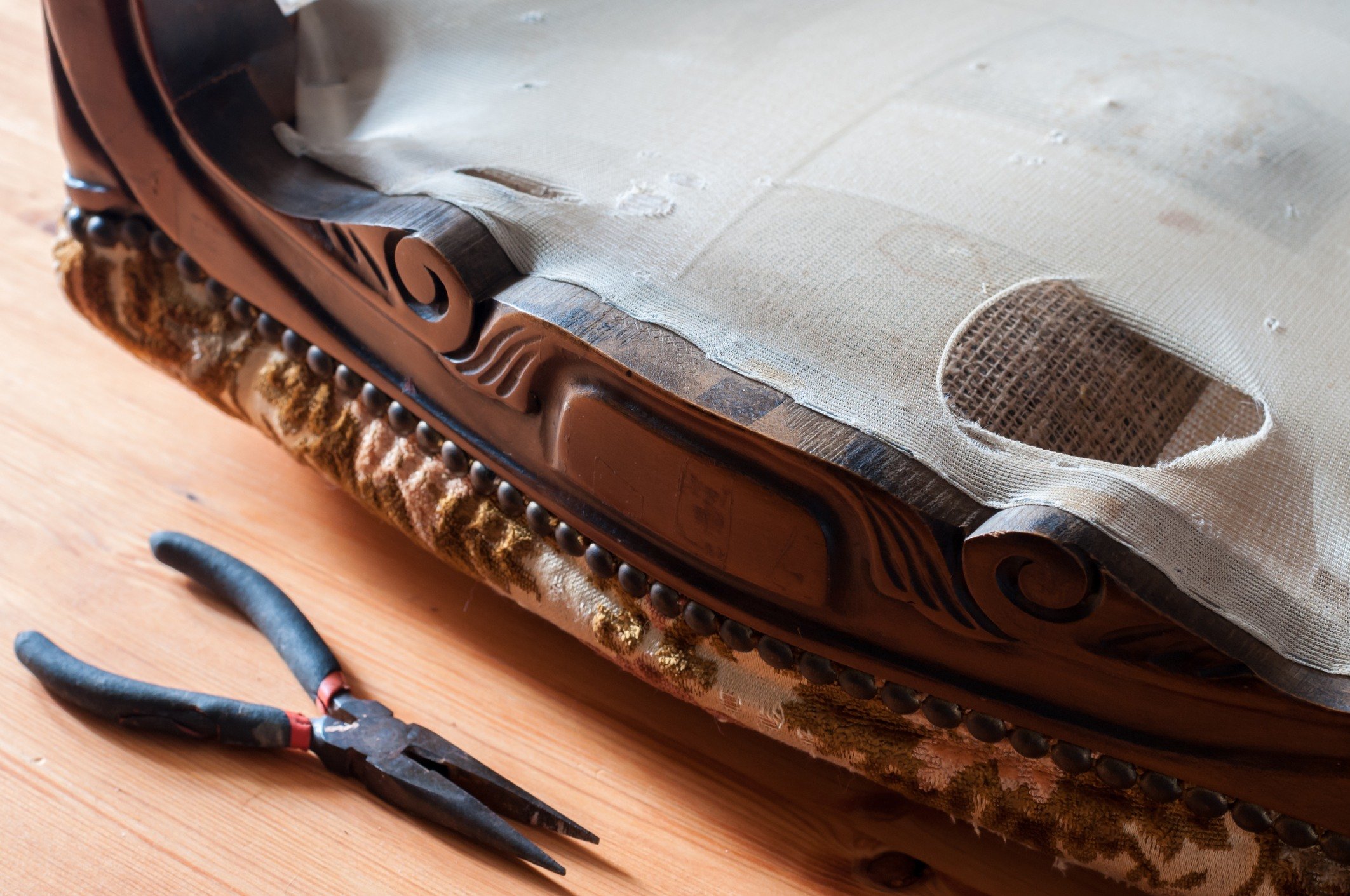 Upholstered chair to restore
