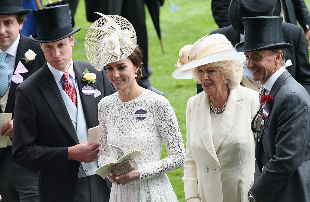 Prince William, Duke of Cambridge, Catherine, Duchess of Cambridge along with Camilla, Duchess of Cornwall attend the second day of Royal Ascot