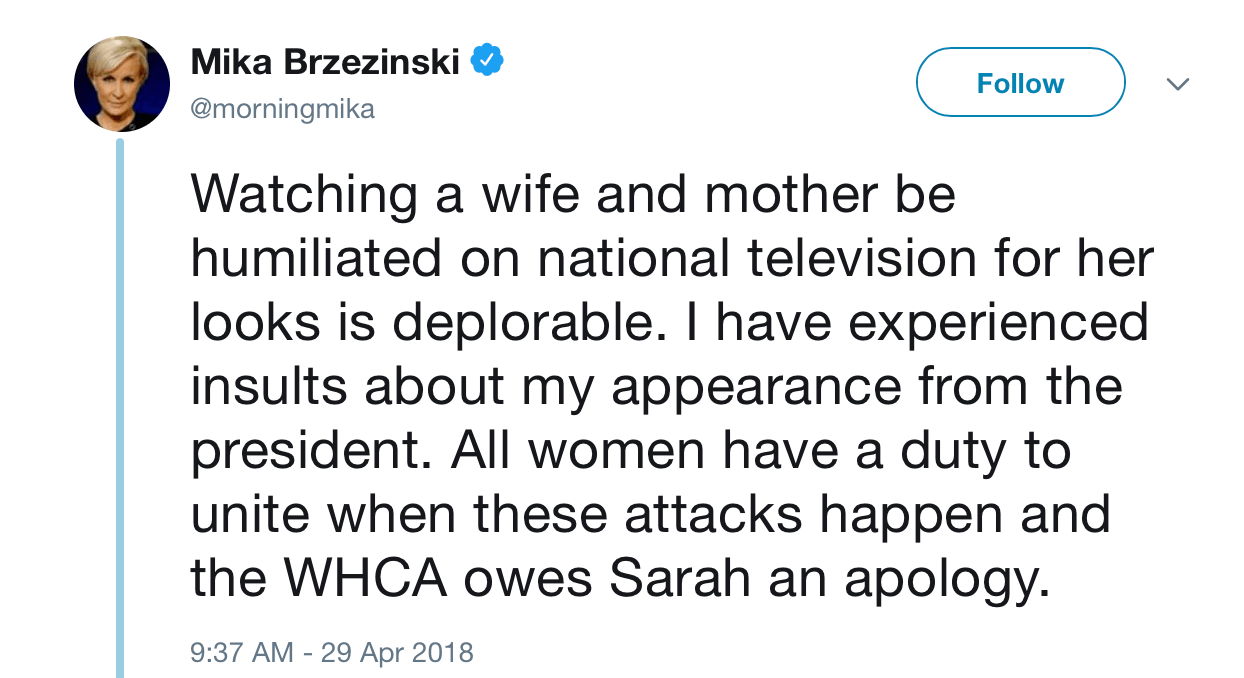 A twitter screenshot from Mika Brzezinsk A twitter screenshot from Mika Brzezinsk