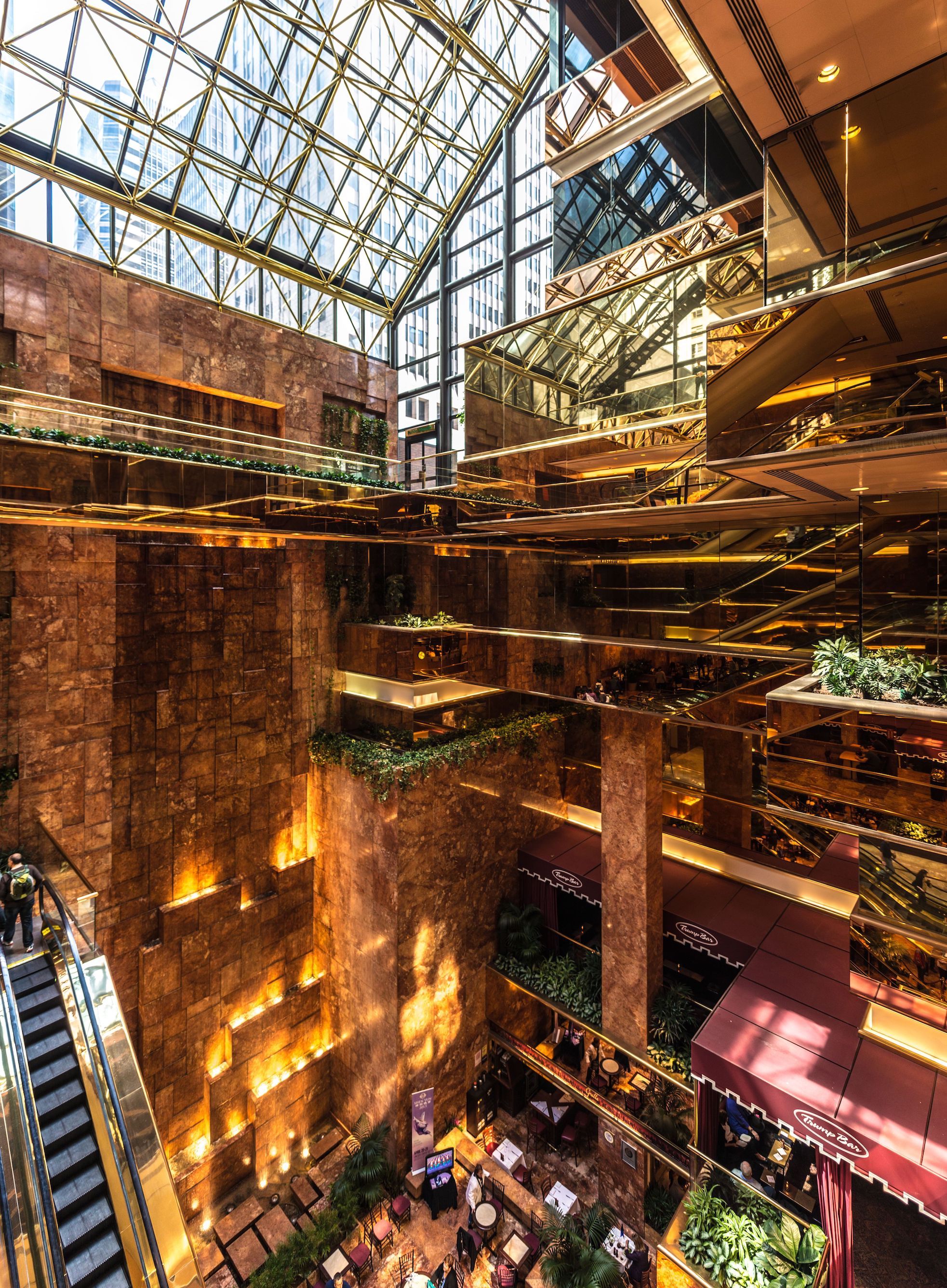 Trump tower atrium above