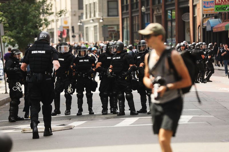SWAT team standing on the street SWAT team standing on the street