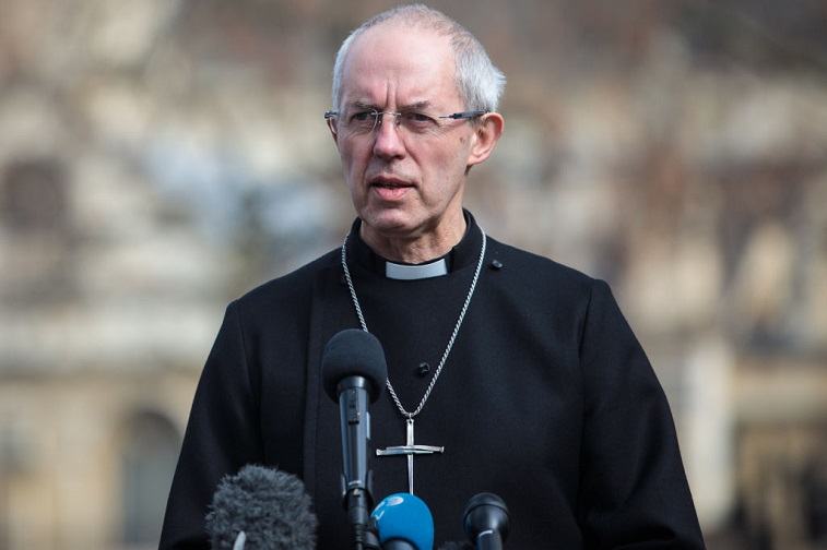 Archbishop of Canterbury, the Most Rev Justin Welby speaks at a vigil outside Westminster Abbey on March 24, 2017 in London, England. Archbishop of Canterbury, the Most Rev Justin Welby speaks at a vigil outside Westminster Abbey on March 24, 2017 in London, England.