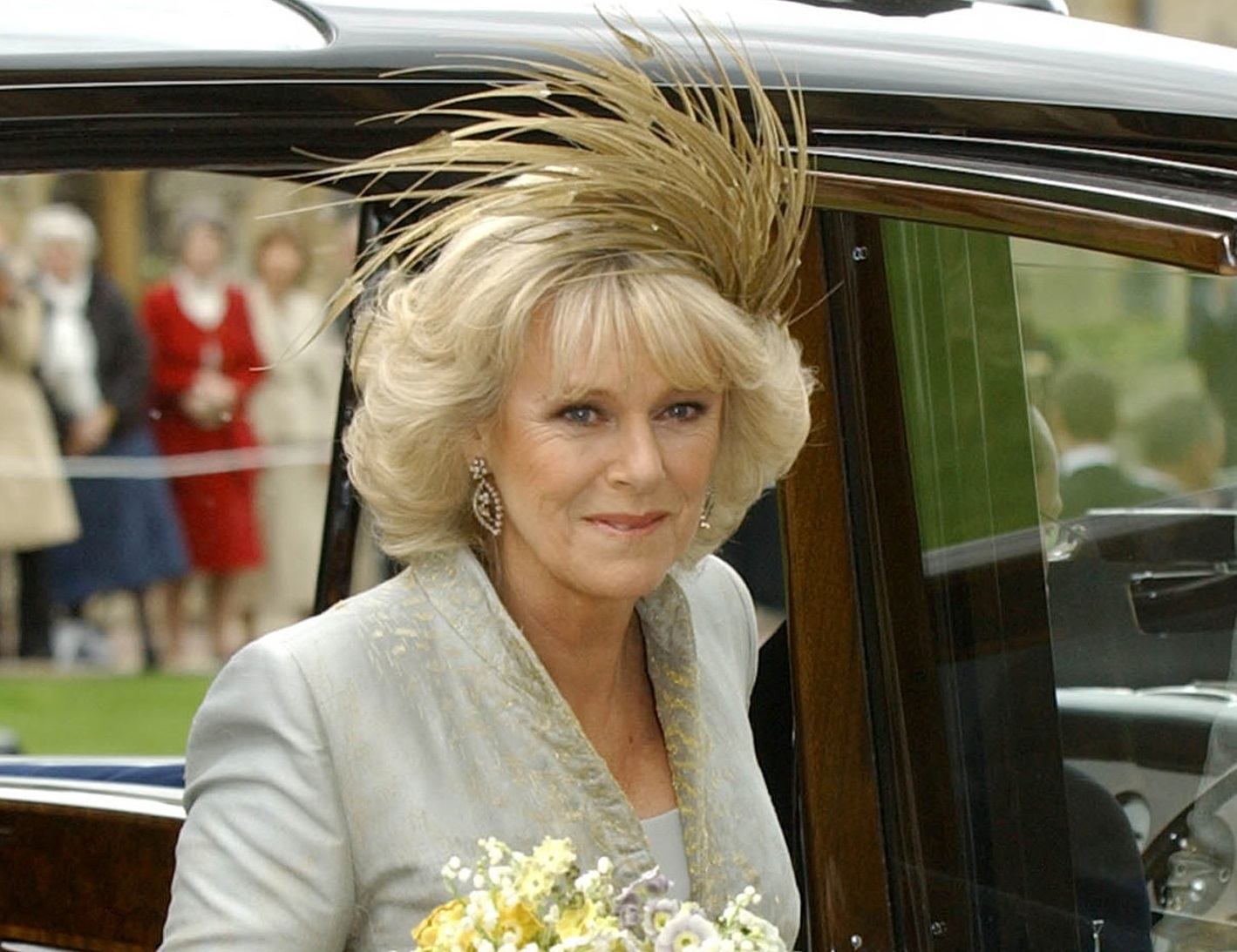 The Duchess of Cornwall, formerly Camilla Parker Bowles, arrives at St Georges Chapel in Windsor Castle after her civil wedding to Prince Charles 09 April. Prince Charles and his longtime sweetheart Camilla Parker Bowles married today after two months of muddled preparations and a lifetime of waiting.