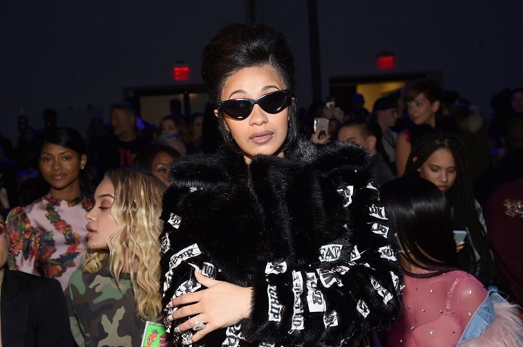 Recording artist Cardi B attends the Jeremy Scott front row during New York Fashion Week: The Shows at Gallery I at Spring Studios on February 8, 2018 in New York City.
