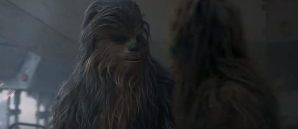 Chewie in the Solo: A Star Wars Story trailer