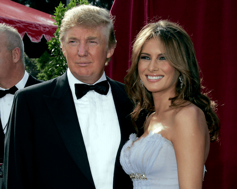 Donald and Melania Trump smile at the Emmys