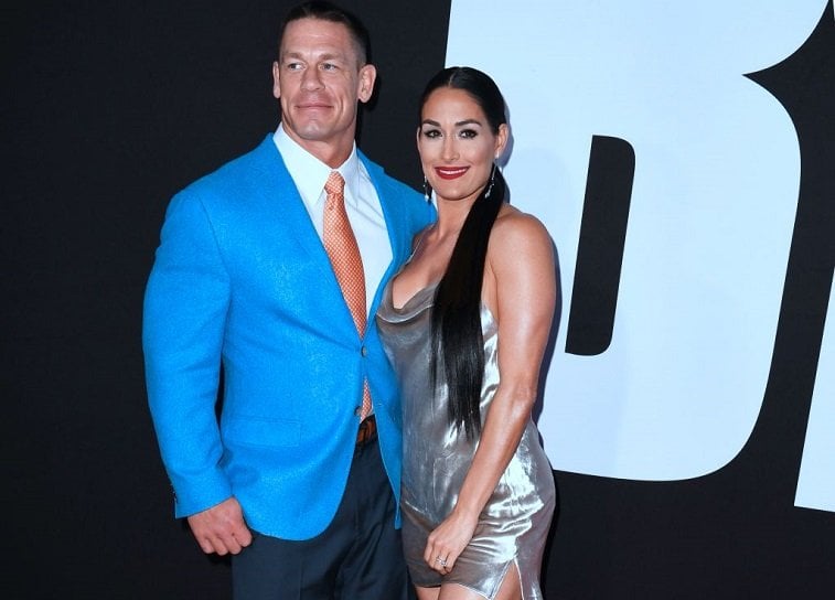 John Cena and Nikki Bella arrive for the premiere of "Blockers" in Los Angeles, California on April 3, 2018.