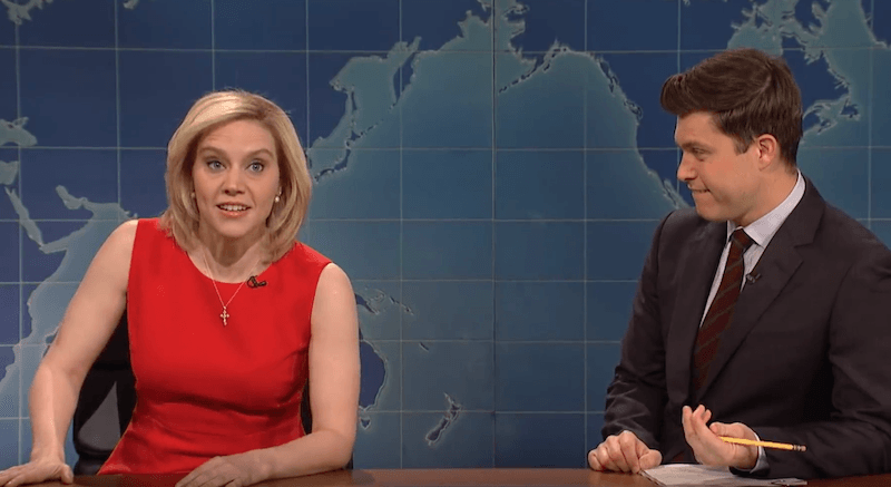 Kate McKinnon and Colin Jost