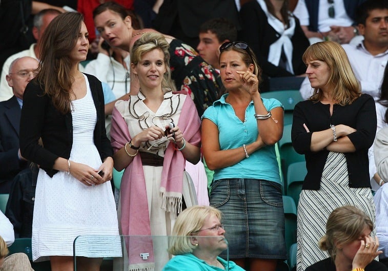 Prince William's girlfriend Kate Middleton and her friends including Sophie Carter (2nd L) attends day six of the Wimbledon Lawn Tennis Championships at the All England Lawn Tennis and Croquet Club on June 28, 2008 in London, England. Prince William's girlfriend Kate Middleton and her friends including Sophie Carter (2nd L) attends day six of the Wimbledon Lawn Tennis Championships at the All England Lawn Tennis and Croquet Club on June 28, 2008 in London, England.