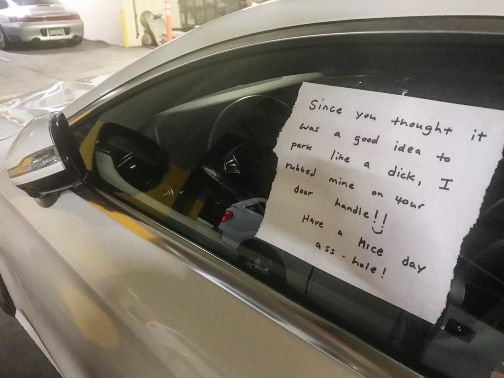 neighbor note bad parking