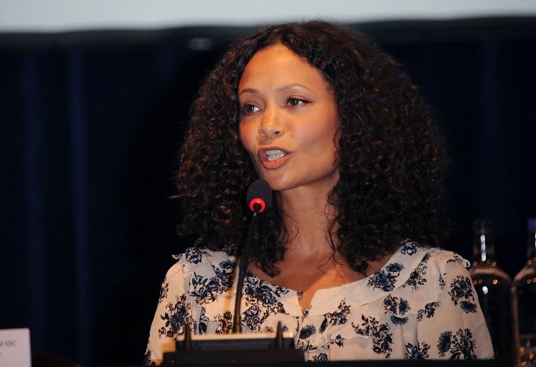 Thandie Newton attends the launch of Reducing Domestic Violence for Peace One Day at Grosvenor House, on March 21, 2012 in London, England. Thandie Newton attends the launch of Reducing Domestic Violence for Peace One Day at Grosvenor House, on March 21, 2012 in London, England.