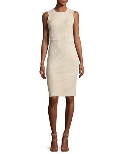 Theory Eano L Stretch-Suede Sheath Dress Theory Eano L Stretch-Suede Sheath Dress
