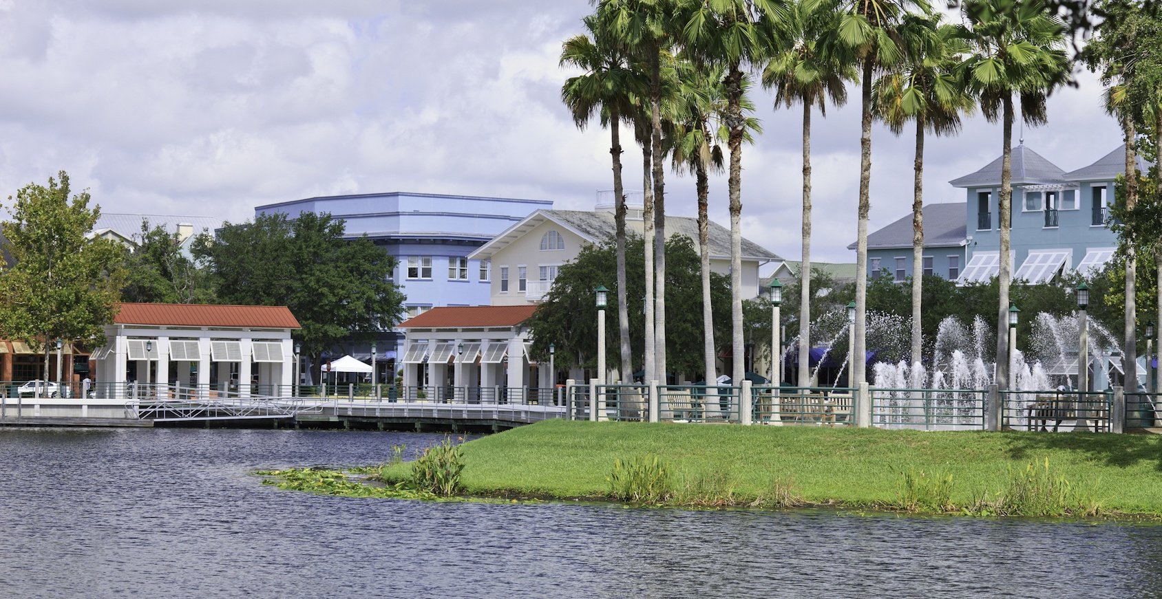 Waterside View of Celebration Florida Downtown & Lakefront