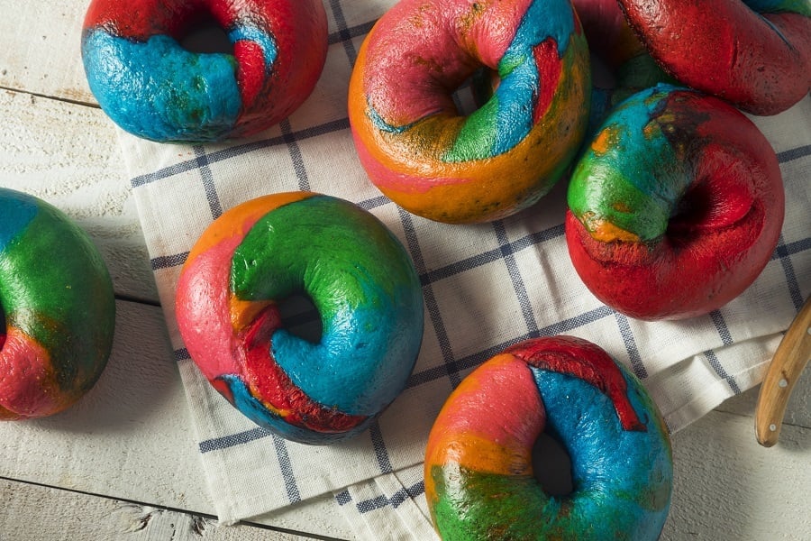 Colourful bagels Colourful bagels