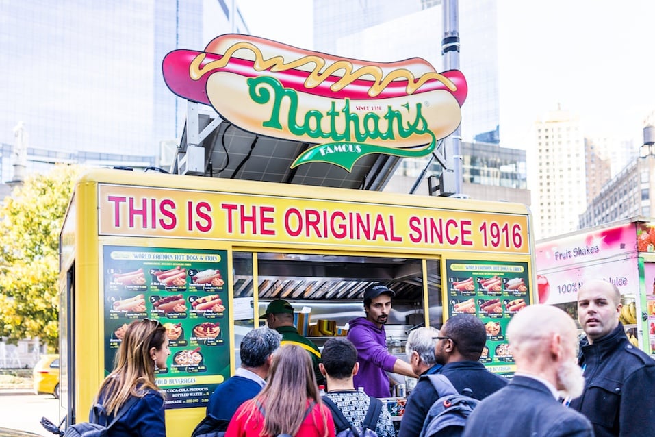 Nathan's Hot Dog Food Truck stand
