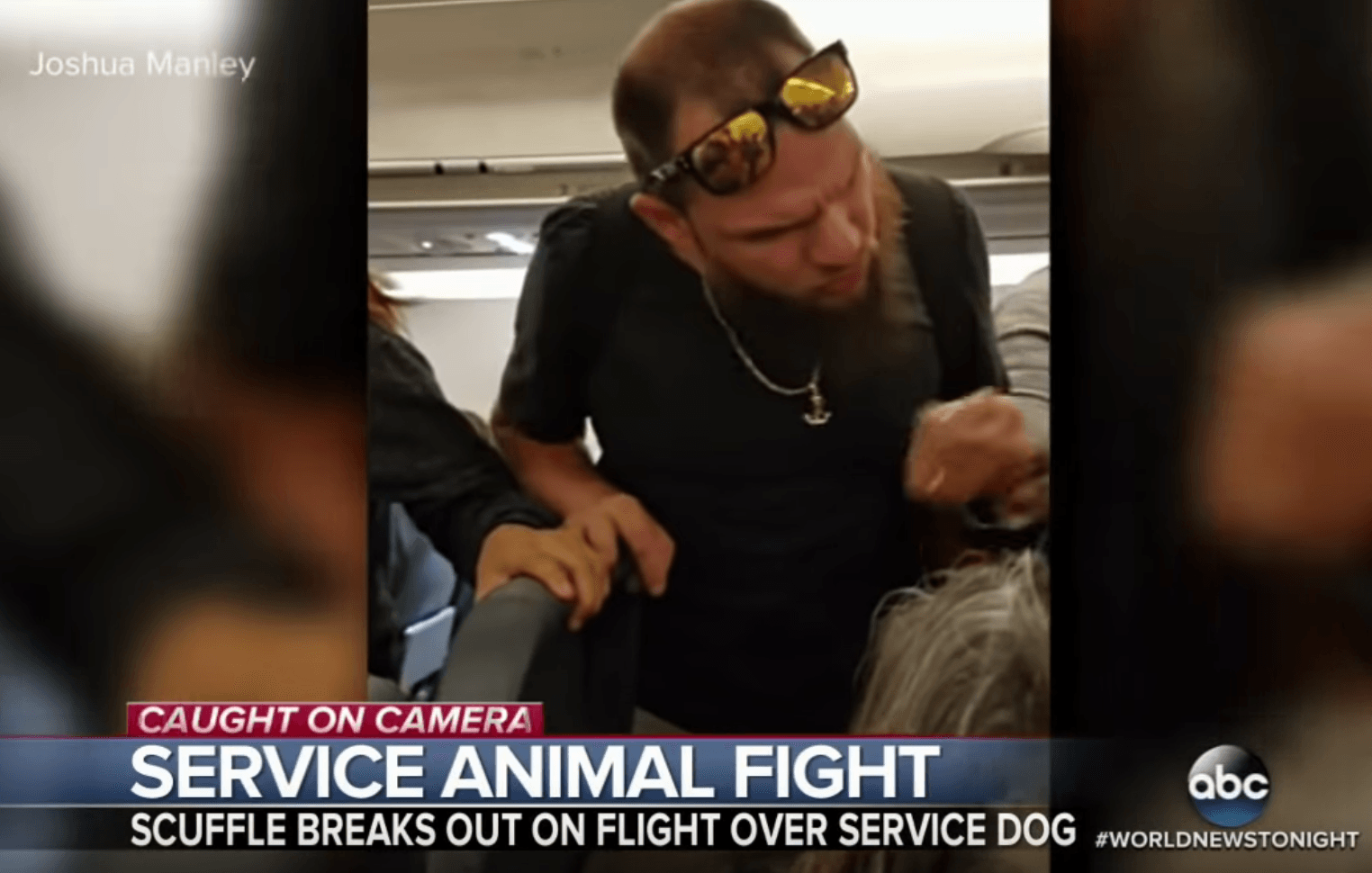 Deaf man threatening on plane over service dog