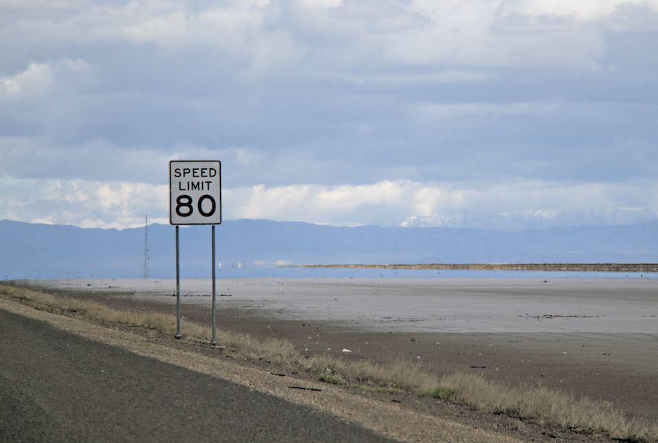 Eighty 80 miles an hour speed limit sign