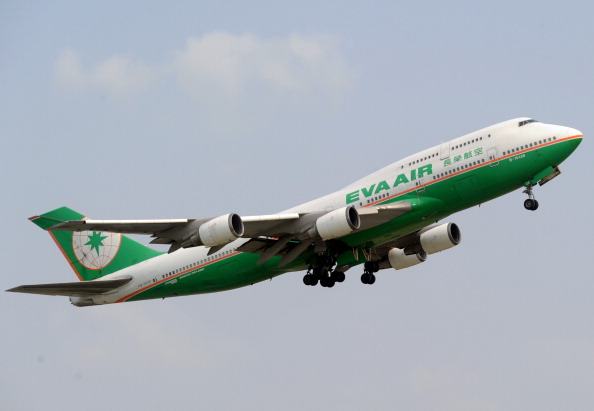 Eva air airplane is flying over the Sukarno-Hatta airport in Tangerang Eva air airplane is flying over the Sukarno-Hatta airport in Tangerang