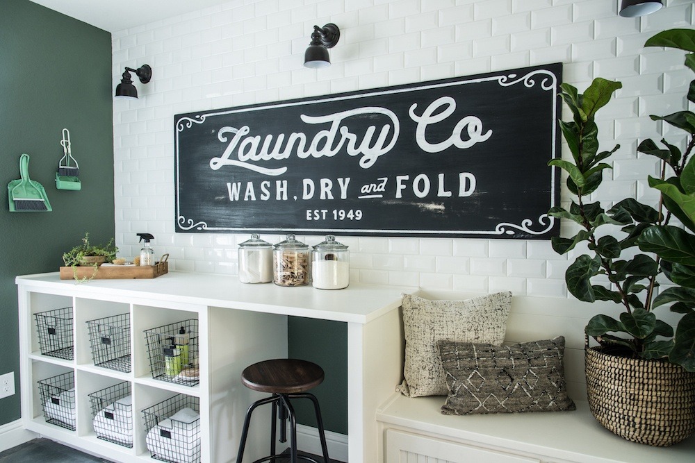 Fixer upper laundry room detergent