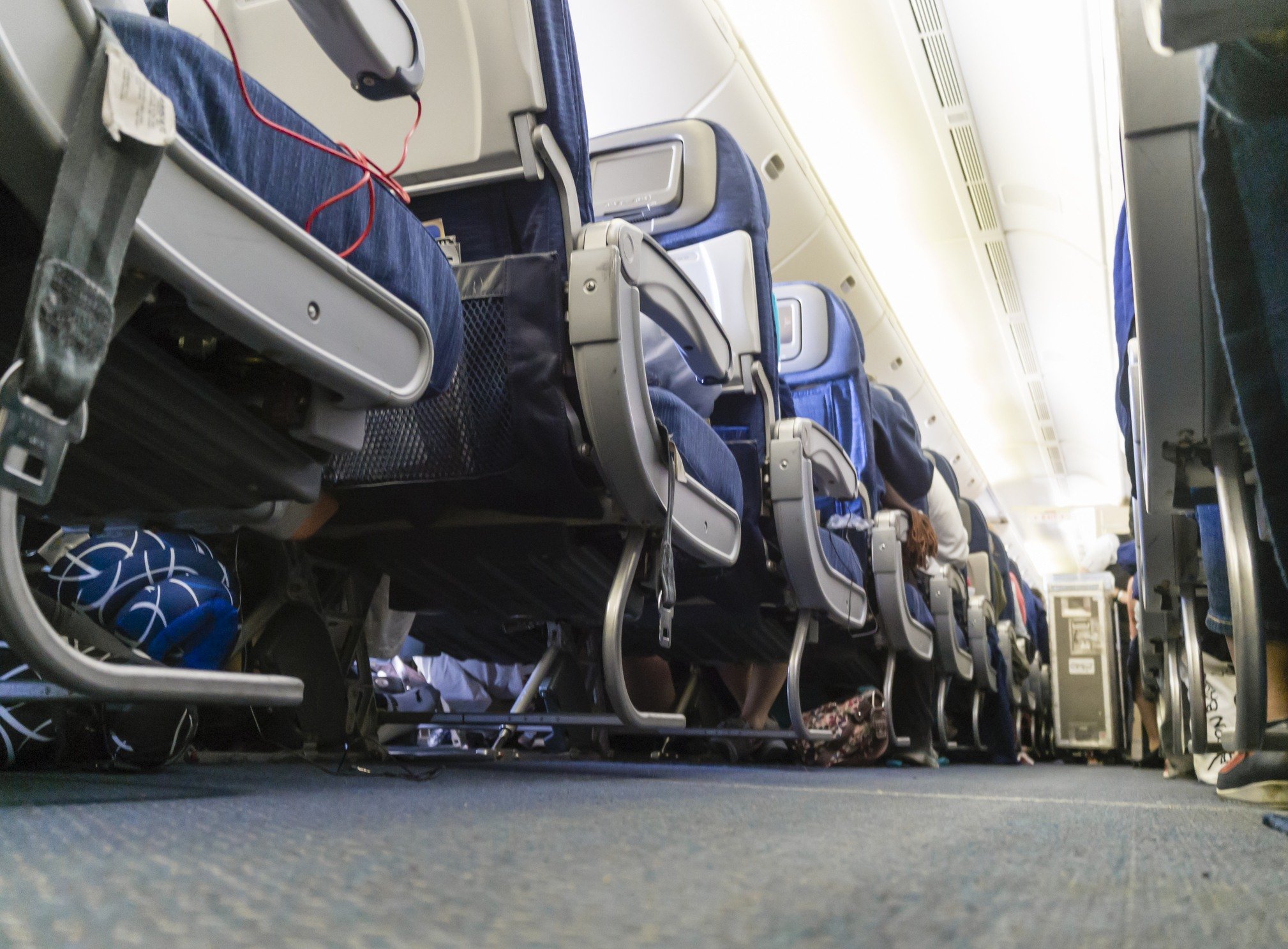 aisle of passenger airplane