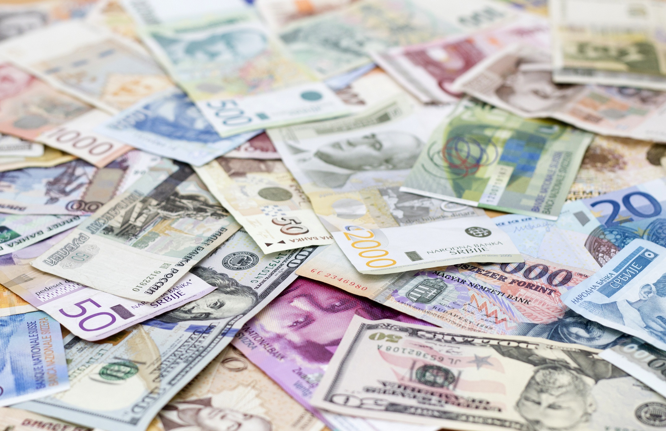 various currencies