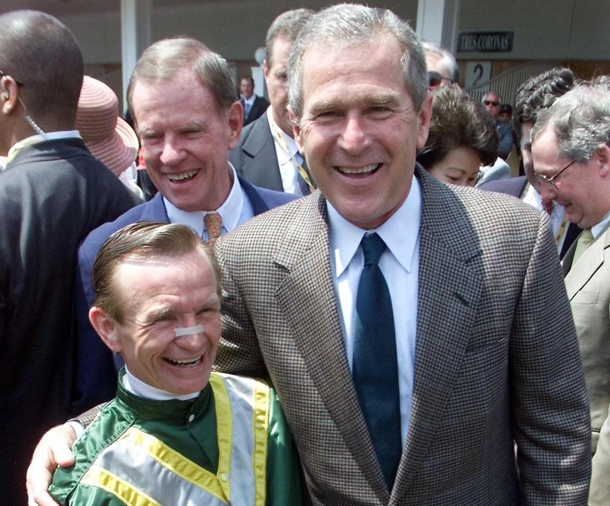 Republican presidential candidate George W. Bush at Kentucky Derby