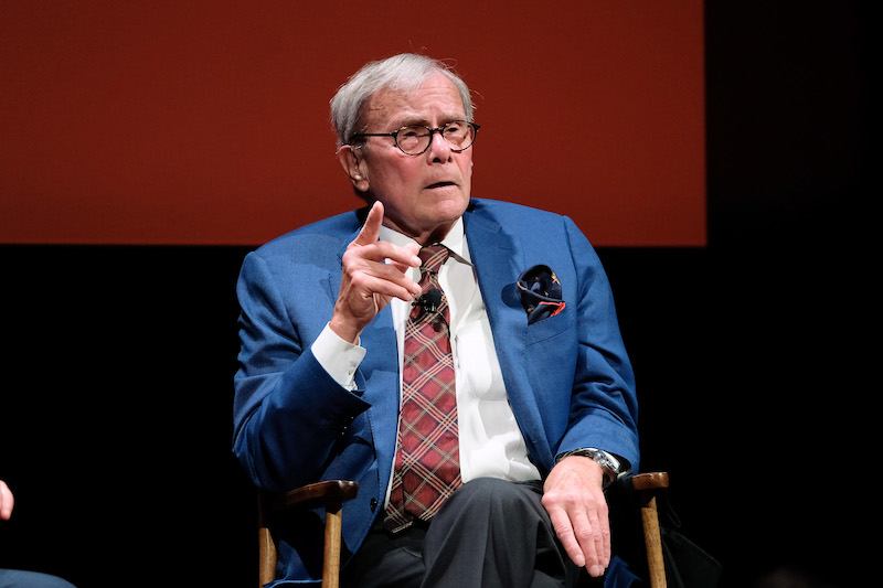Tom Brokaw speaking during an interview panel discussion. Tom Brokaw speaking during an interview panel discussion.