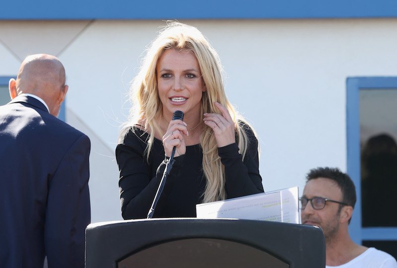 LAS VEGAS, NV - NOVEMBER 04: Singer Britney Spears speaks during the grand opening of the Nevada Childhood Cancer Foundation Britney Spears Campus on November 4, 2017 in Las Vegas, Nevada. (Photo by Gabe Ginsberg/Getty Images)
