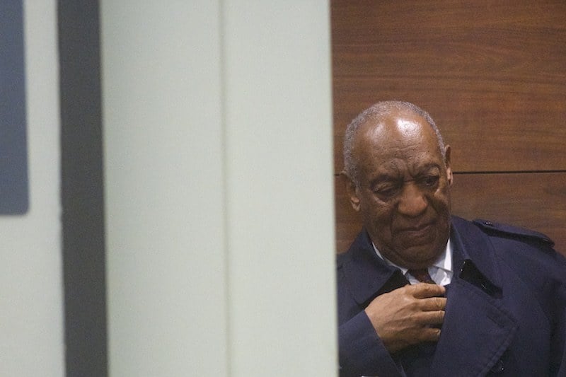 NORRISTOWN, PA - APRIL 19: Bill Cosby departs the Montgomery County Courthouse after day fourteen of his sexual assault retrial on April 19, 2018 in Norristown, Pennsylvania. A former Temple University employee alleges that the entertainer drugged and molested her in 2004 at his home in suburban Philadelphia. More than 40 women have accused the 80 year old entertainer of sexual assault. (Photo by Mark Makela/Getty Images) NORRISTOWN, PA - APRIL 19: Bill Cosby departs the Montgomery County Courthouse after day fourteen of his sexual assault retrial on April 19, 2018 in Norristown, Pennsylvania. A former Temple University employee alleges that the entertainer drugged and molested her in 2004 at his home in suburban Philadelphia. More than 40 women have accused the 80 year old entertainer of sexual assault. (Photo by Mark Makela/Getty Images)