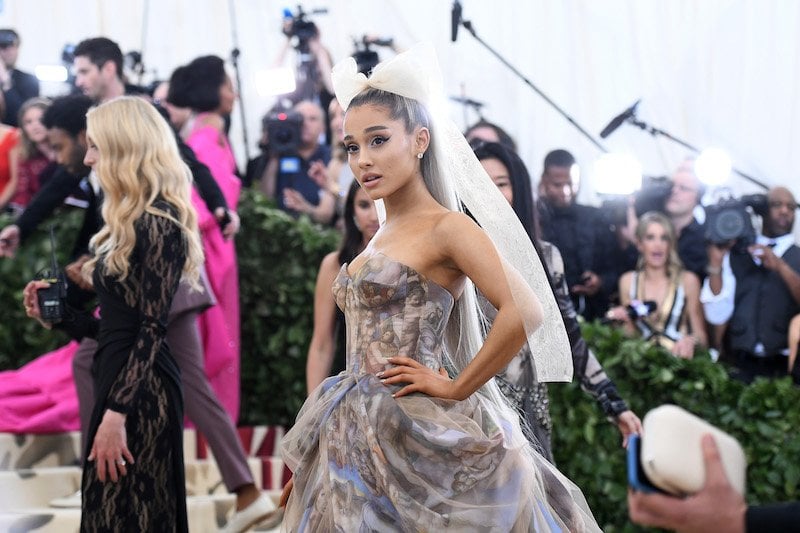 NEW YORK, NY - MAY 07: Recording artist Ariana Grande attends the Heavenly Bodies: Fashion & The Catholic Imagination Costume Institute Gala at The Metropolitan Museum of Art on May 7, 2018 in New York City. (Photo by Noam Galai/Getty Images for New York Magazine) NEW YORK, NY - MAY 07: Recording artist Ariana Grande attends the Heavenly Bodies: Fashion & The Catholic Imagination Costume Institute Gala at The Metropolitan Museum of Art on May 7, 2018 in New York City. (Photo by Noam Galai/Getty Images for New York Magazine)
