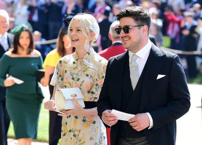 British musician Marcus Mumford and British actor Carey Mulligan arrive for the wedding ceremony of Britain's Prince Harry, Duke of Sussex and US actress Meghan Markle at St George's Chapel, Windsor Castle, in Windsor, on May 19, 2018. (Photo by Ian West / POOL / AFP) (Photo credit should read IAN WEST/AFP/Getty Images) British musician Marcus Mumford and British actor Carey Mulligan arrive for the wedding ceremony of Britain's Prince Harry, Duke of Sussex and US actress Meghan Markle at St George's Chapel, Windsor Castle, in Windsor, on May 19, 2018. (Photo by Ian West / POOL / AFP) (Photo credit should read IAN WEST/AFP/Getty Images)