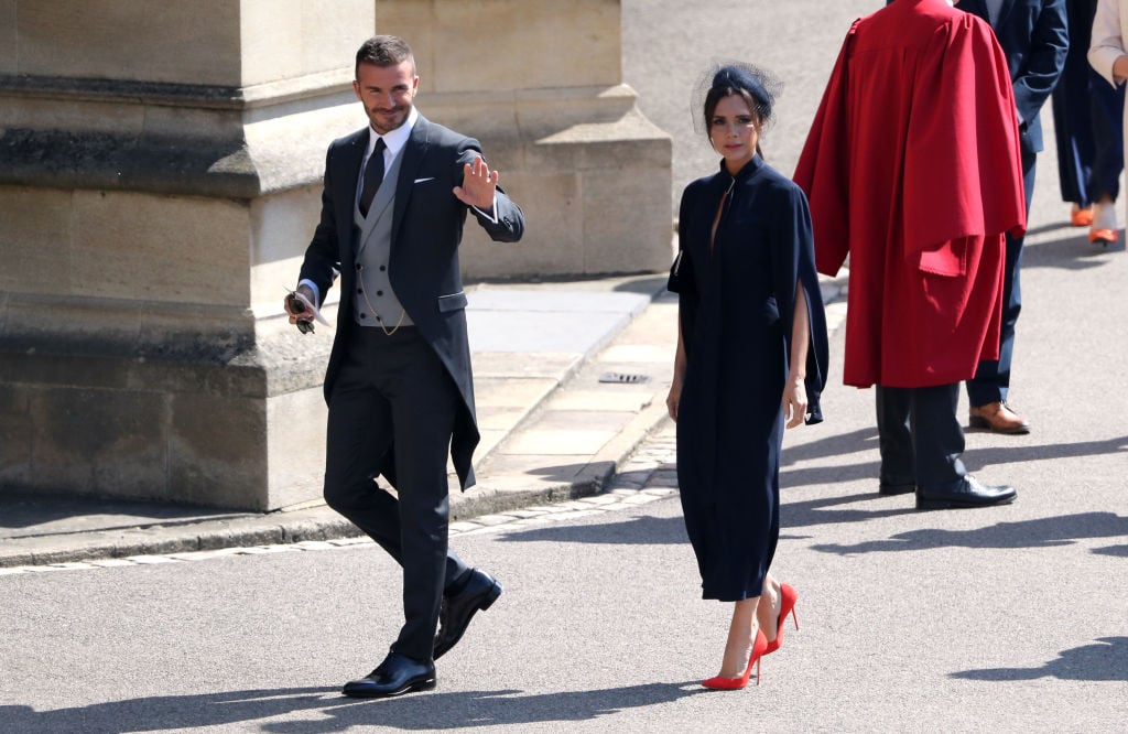 David Beckham and Victoria Beckham arrive for the wedding ceremony of Britain's Prince Harry and US actress Meghan Markle at St George's Chapel, Windsor Castle on May 19, 2018 in Windsor, England. David Beckham and Victoria Beckham arrive for the wedding ceremony of Britain's Prince Harry and US actress Meghan Markle at St George's Chapel, Windsor Castle on May 19, 2018 in Windsor, England.