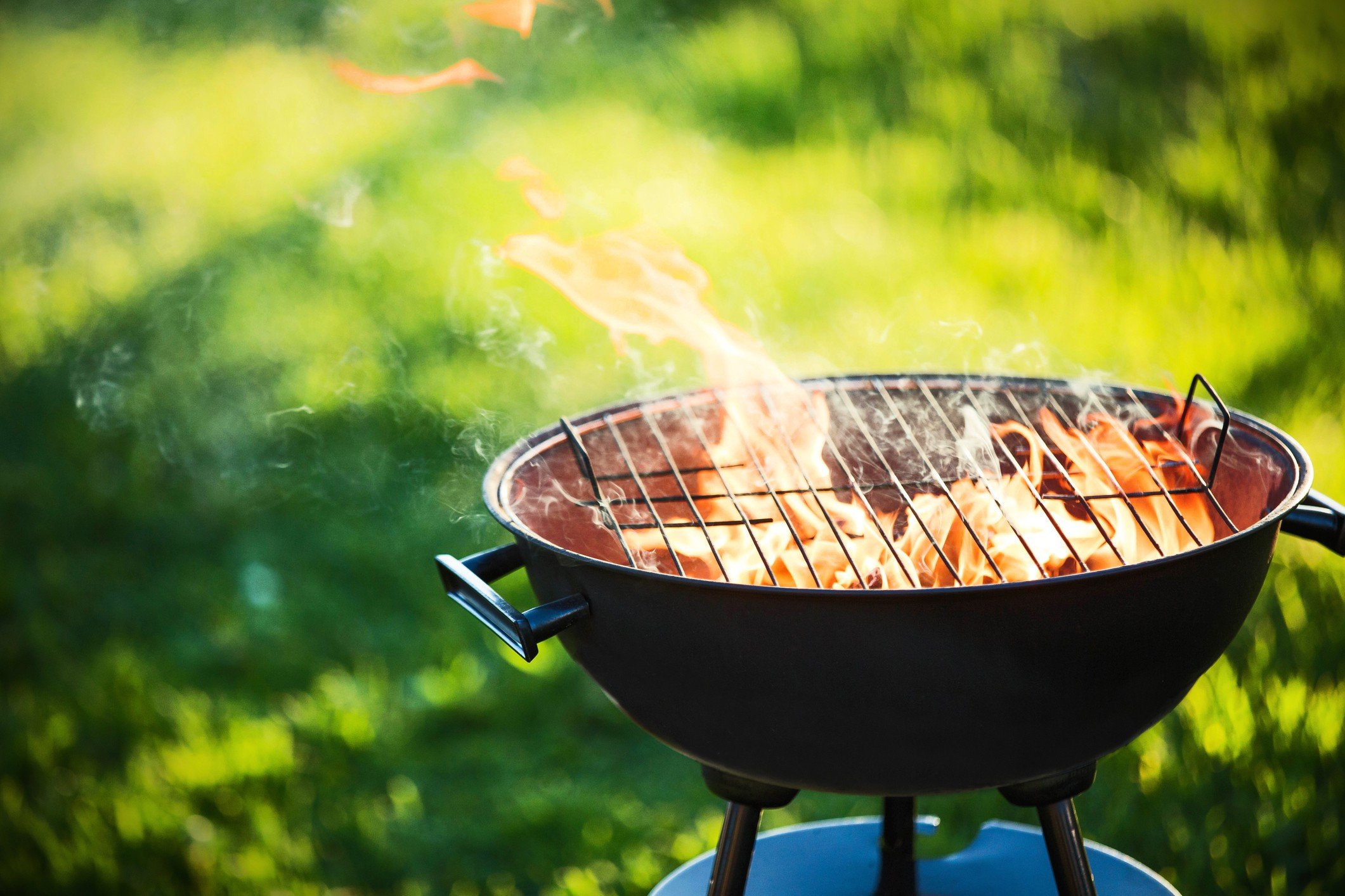 High flame in grill High flame in grill