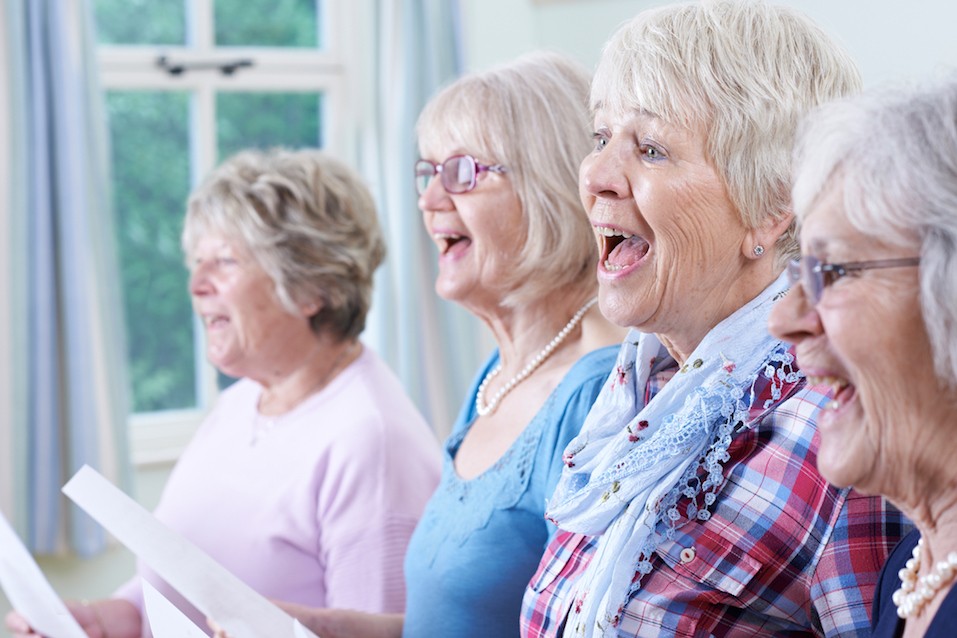 Senior Women Singing In Choir Together