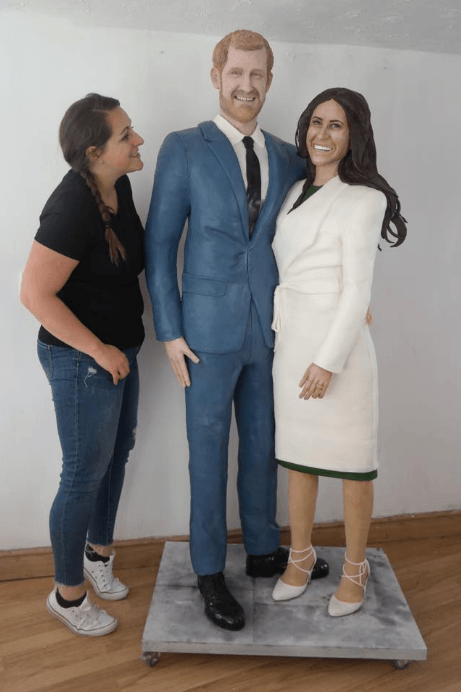 Life-size Prince Harry and Meghan Markle Cake with creator Lara Mason Life-size Prince Harry and Meghan Markle Cake with creator Lara Mason