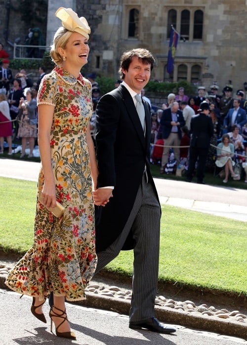 James and Sofia Blunt walking together. James and Sofia Blunt walking together.