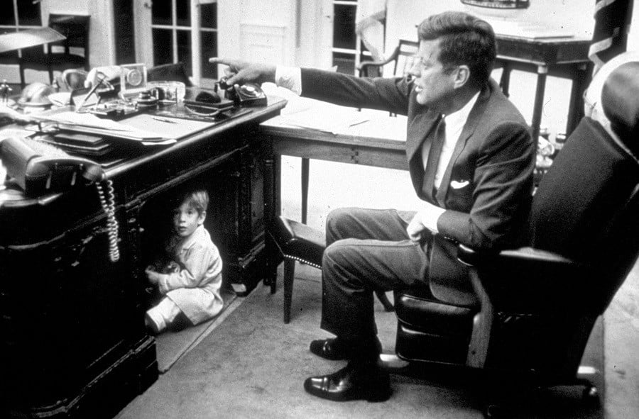 John F. Kennedy Jr. in the Oval Office