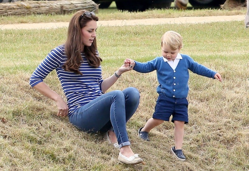 Catherine Duchess of Cambridge and Prince George attend the Gigaset Charity Polo Match with Prince George of Cambridge at Beaufort Polo Club on June 14, 2015 in Tetbury, England.