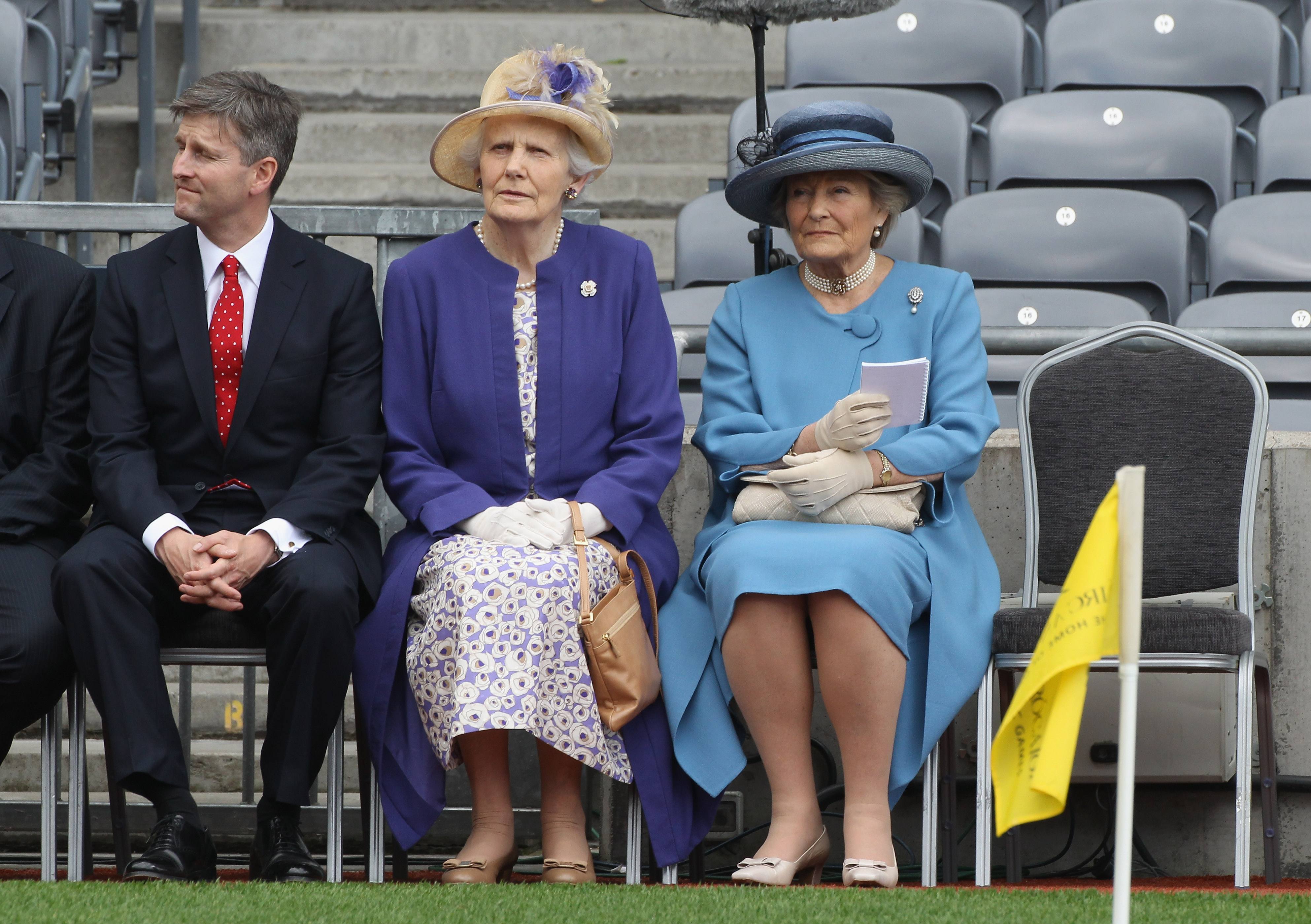 The Queen's Ladies in waiting sit at Croke Park