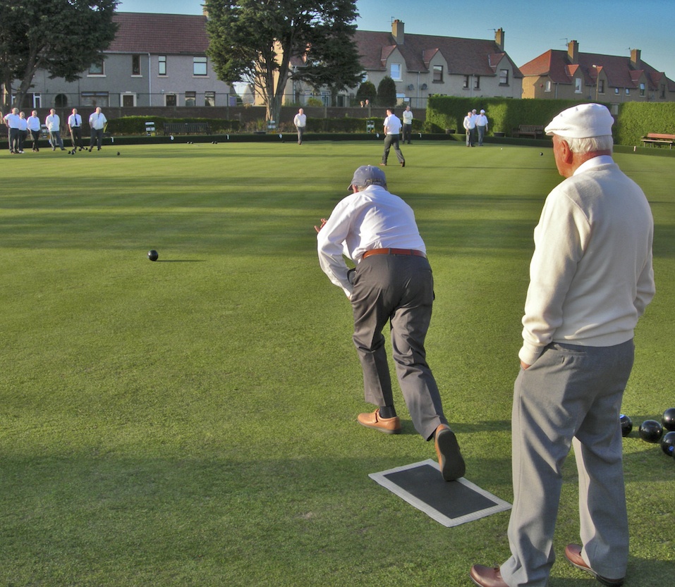 Lawn Bowler playing his shot