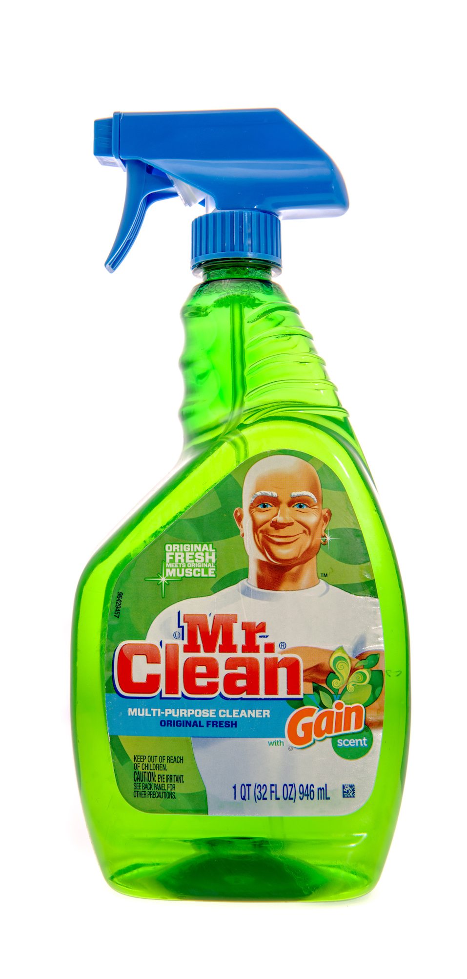 Spray bottle of Mr. Clean all-purpose cleaner