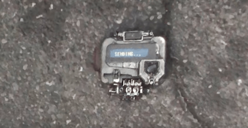 The pager seen on the sidewalk. The pager seen on the sidewalk.