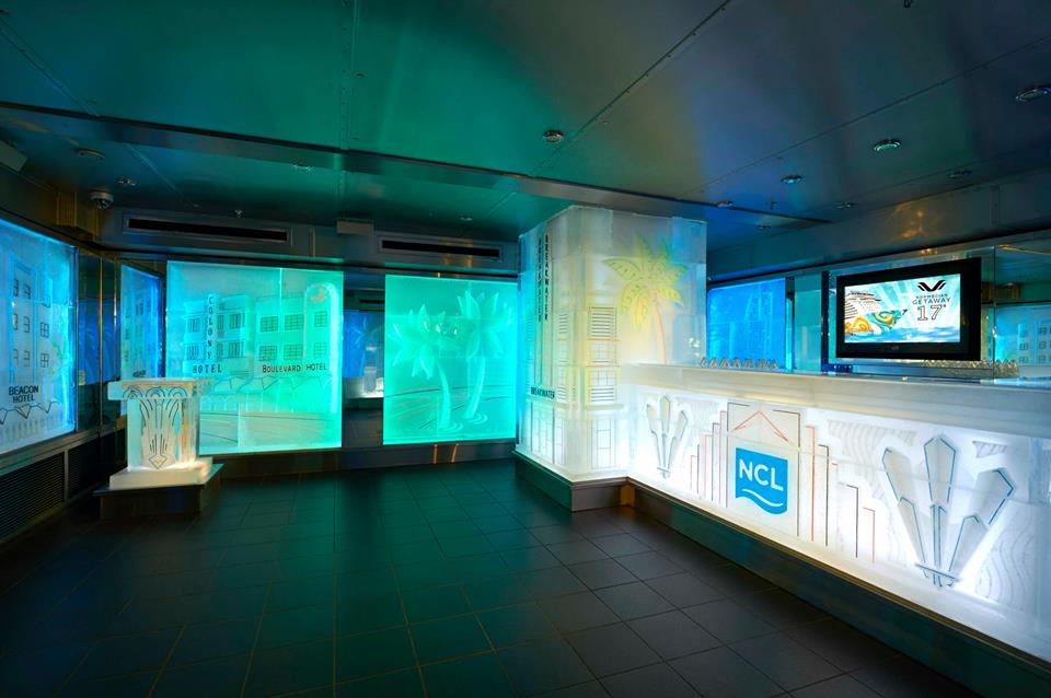 Norwegian cruise line ice bar