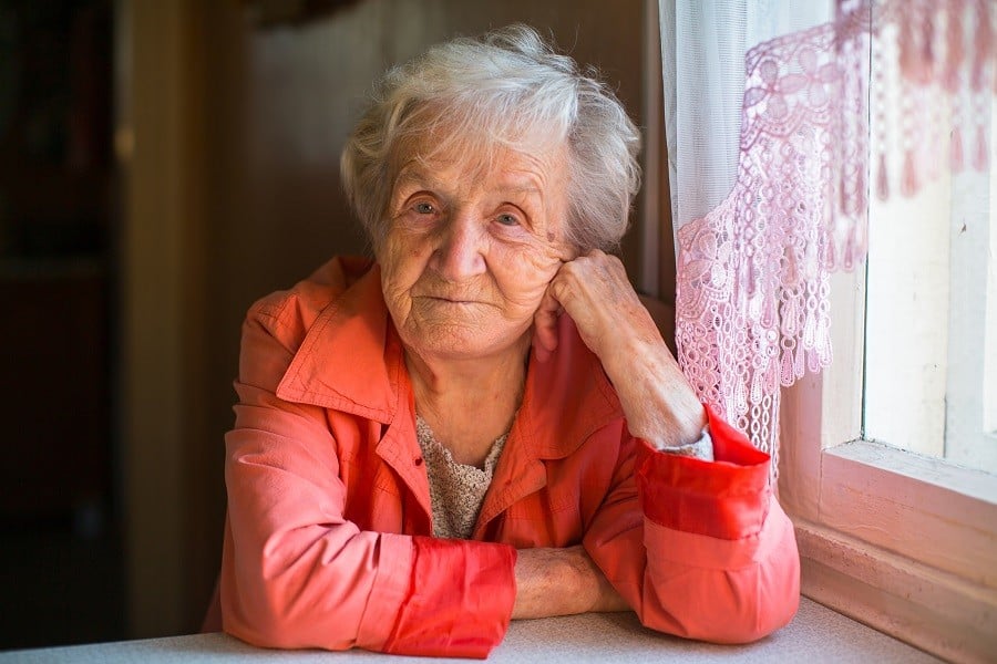 Elderly woman alone Elderly woman alone