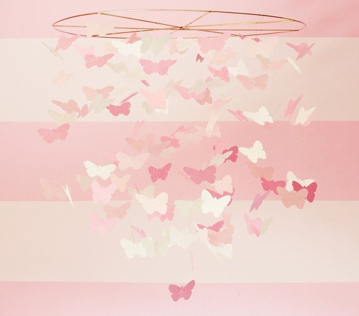 Pink butterfly mobile