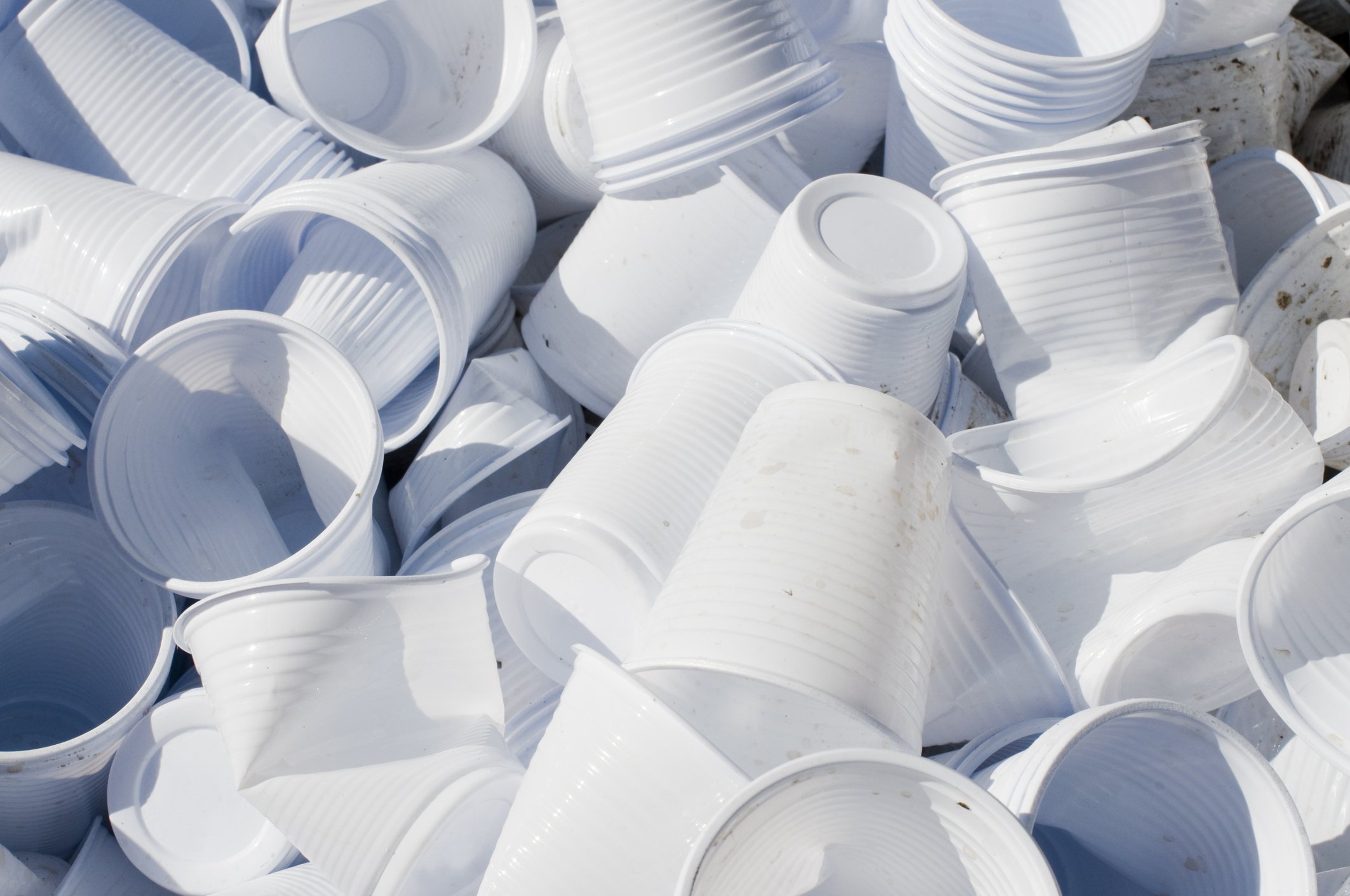 Used Disposable plastic Cups