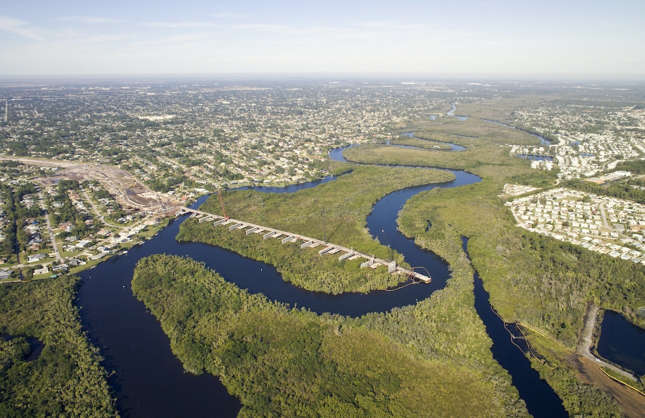 Aerial View of the Port St. Lucie River - Crosstown Parkway Extension Project